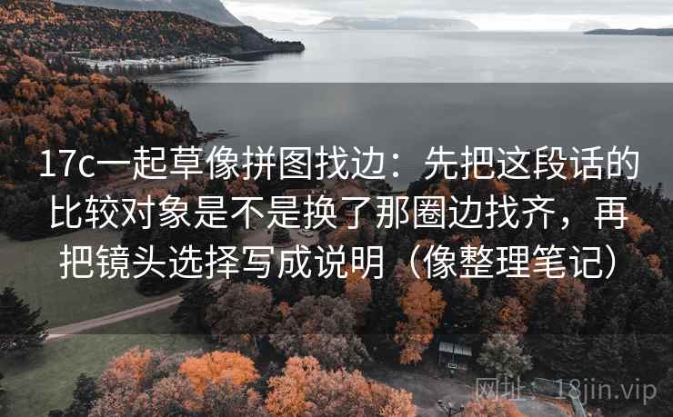 17c一起草像拼图找边：先把这段话的比较对象是不是换了那圈边找齐，再把镜头选择写成说明（像整理笔记）