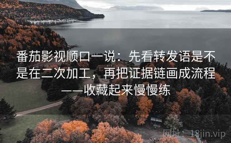 番茄影视顺口一说：先看转发语是不是在二次加工，再把证据链画成流程——收藏起来慢慢练